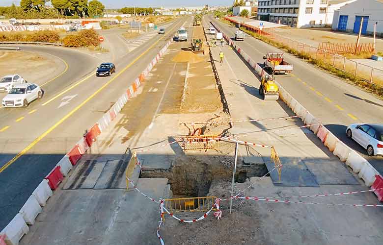 Las obras de transformación de la N-232 en Utebo avanzan con firmeza